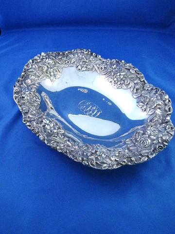 13. S.Kirk & Son Sterling Repousse Oval Fruit Dish